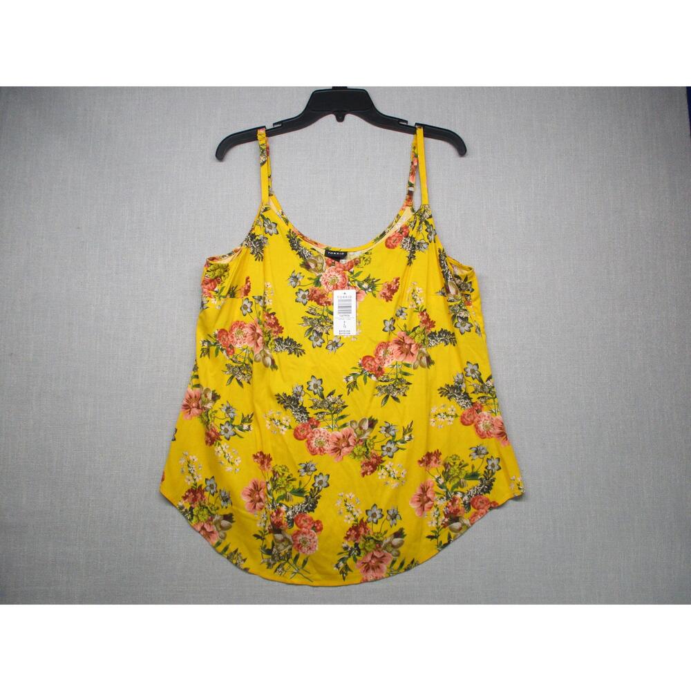 NWT TORRID Yellow Floral Adjustable Scoop Neck Floral Print Cami‎ Women Size 0